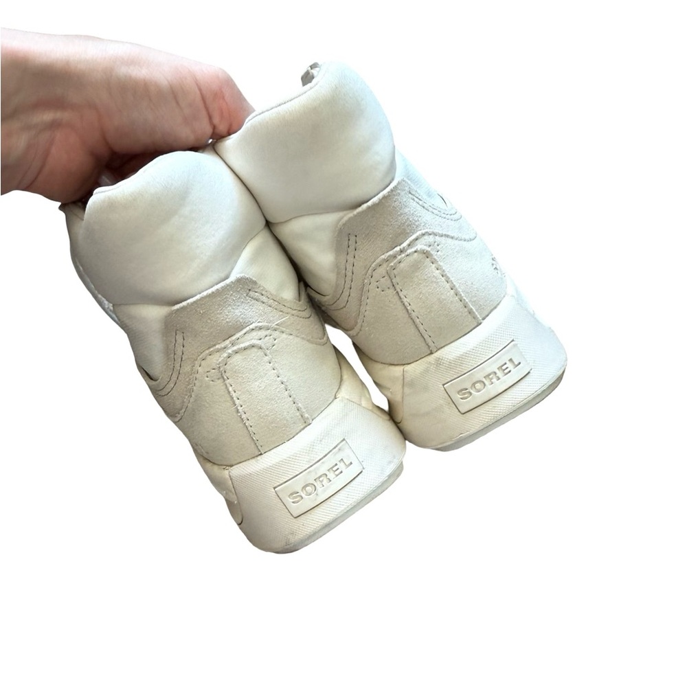 Sorel Ona 503 Knit Stylish Cream High-Top Hiking Casual Sneakers - Picture 7 of 12